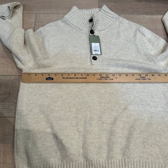 GOODFELLOW MENS LARGE OATMEAL SWEATER NEW MOCK NECK - Picture 4 of 8